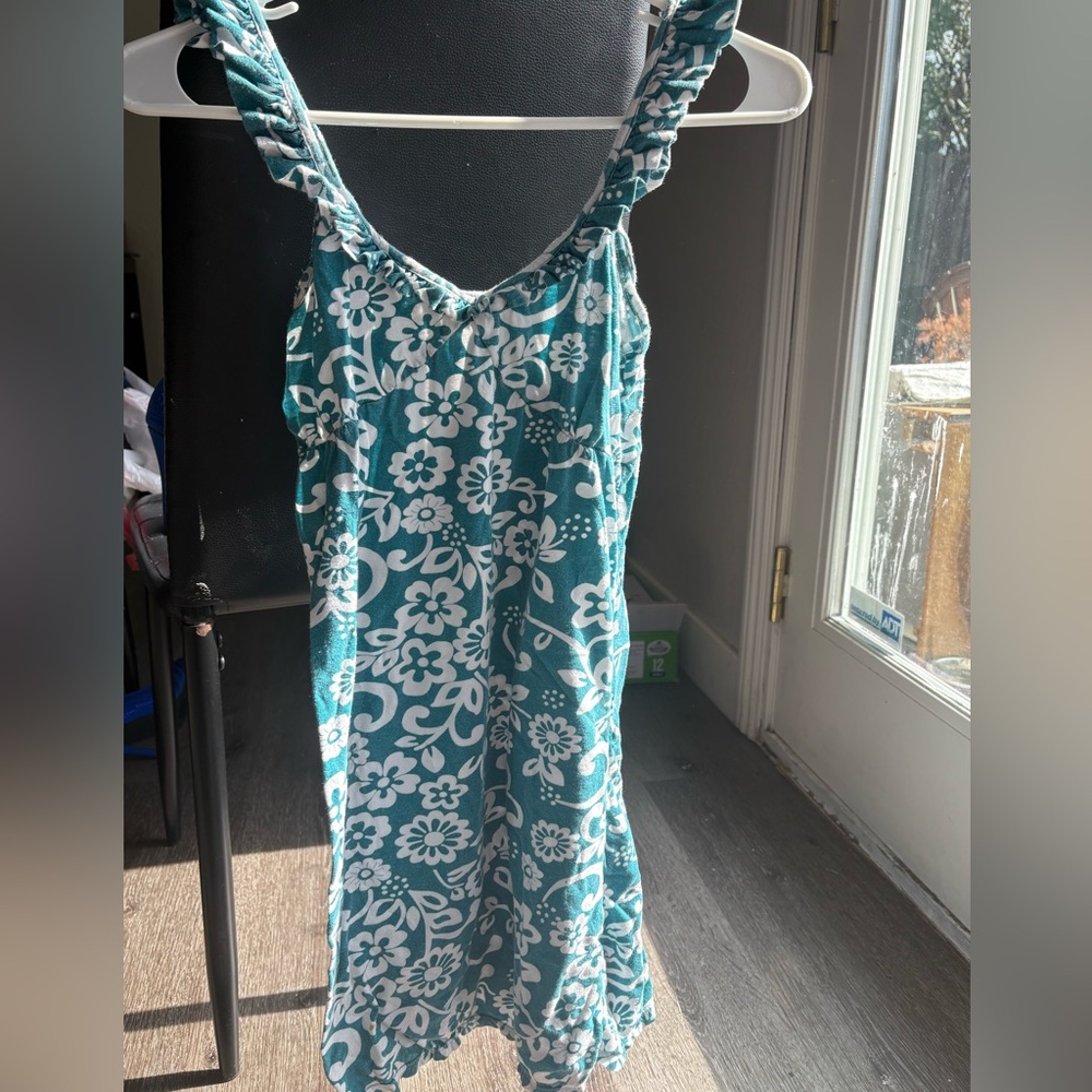 Teal & white flower dress